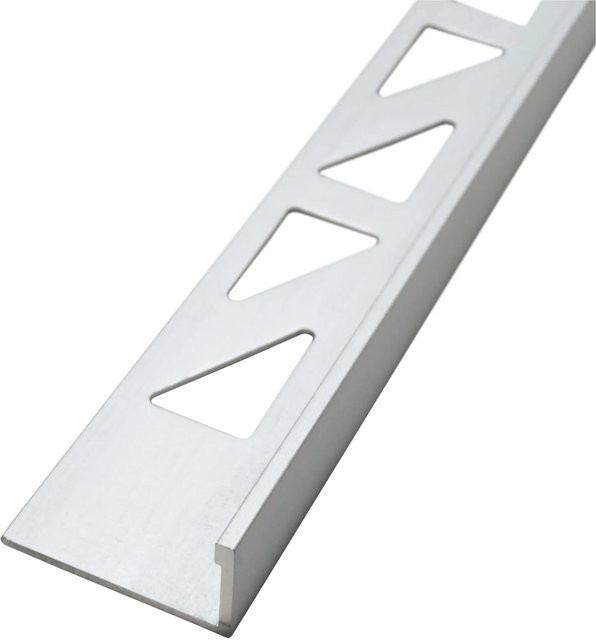 Dalsys Fliesenschiene Winkelprofil aus Aluminium in Chrom, Länge: 250 cm, Höhe: 0,8 cm - Bild 1