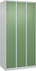 C+P Schließfachschrank Classic PLUS mit 3 Abteilen in Grau und Resedagrün, B/T/H: 90 x 50 x 185 cm - Bild 1