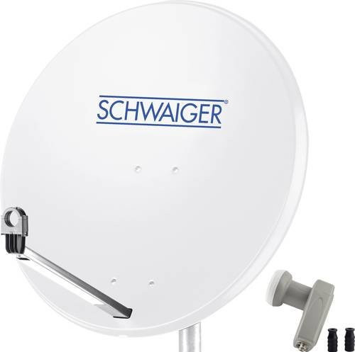 Schwaiger SAT-Anlage SPI9960SET2 in Weiß mit 80 cm Durchmesser für 2 Teilnehmer ohne Receiver - Bild 1