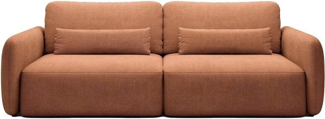 Schlafsofa VOPOZA in Terracotta mit Schlaffunktion und Armlehnen, Breite: 238 cm - Bild 1