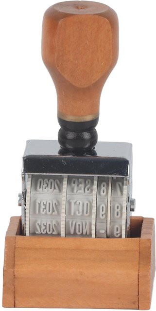 TOMTOP JMS Holzstempel mit Datumsstempel und Rollrad in Brown für DIY-Scrapbooking und Kunstdekoration - Bild 1