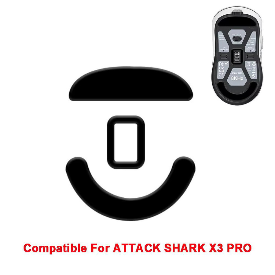 Attack Shark PTFE-Mausfußpolster Ice Edition in Schwarz, verschleißfeste Ersatzfußabdeckungen für ATTACK SHARK X3 PRO - Bild 3