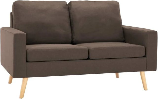 vidaXL 2-teilige Sofagarnitur Modell 3 aus Stoff in Braun mit Sessel und 2-Sitzer-Sofa - Bild 1