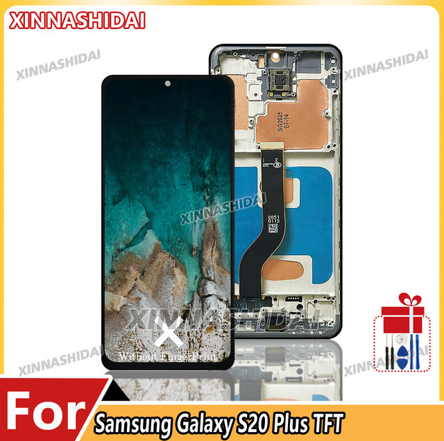 Samsung Galaxy S20 Plus LCD-Display mit Rahmen für G985F/DS und G986B in Schwarz und Blau - Bild 1