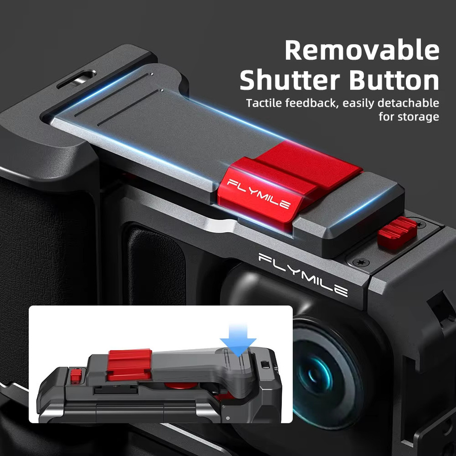 Flymile Grip Xplorer Kit Metallkäfig mit Auslöser für Insta360 GO Ultra in Schwarz - Bild 4