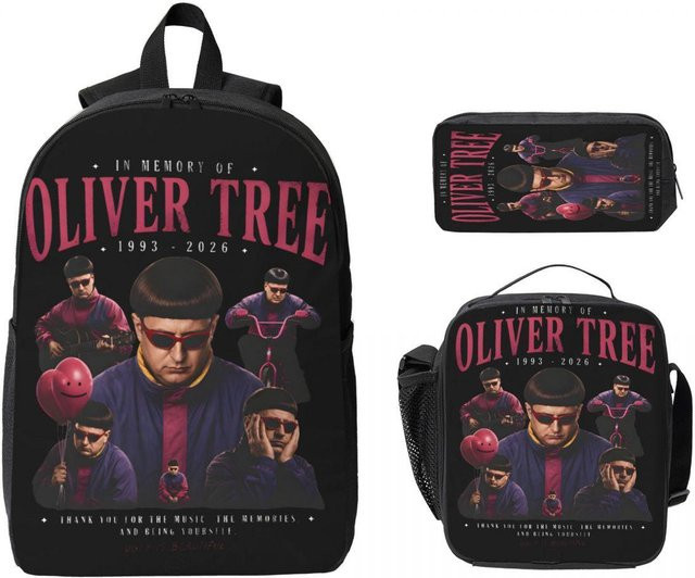 3er Set Schulranzen mit Rucksack, Federmäppchen und Brotdose von Fancy Style Studio in Mehrfarbig - Bild 1