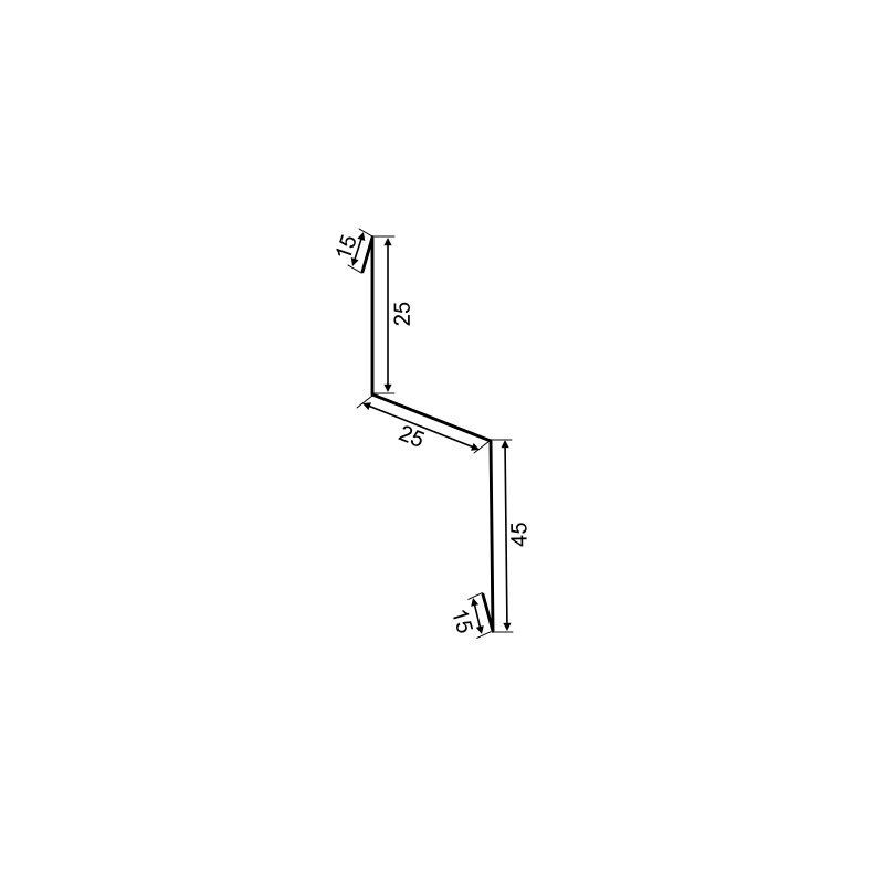 Tropfkantenprofil für Fassade aus Stahl von Blachotrapez GmbH, B/T/H: 25 x 25 x 45 x 2000 mm - Bild 1