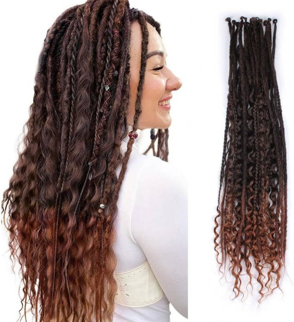 DinDong Dreadlock-Haarverlängerungen, synthetisch, 24 Zoll, Damen - Bild 1