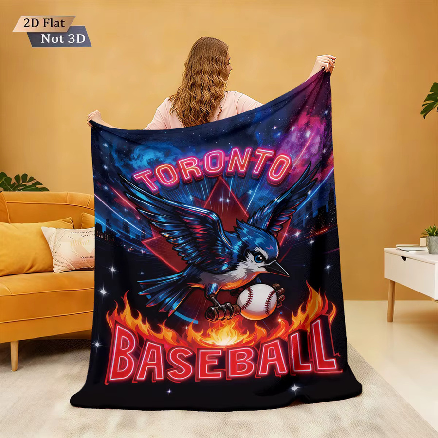 Weiche Flanelldecke mit Tauben-Baseball-Sportdruck in Multicolour, 230 g, maschinenwaschbar - Bild 4