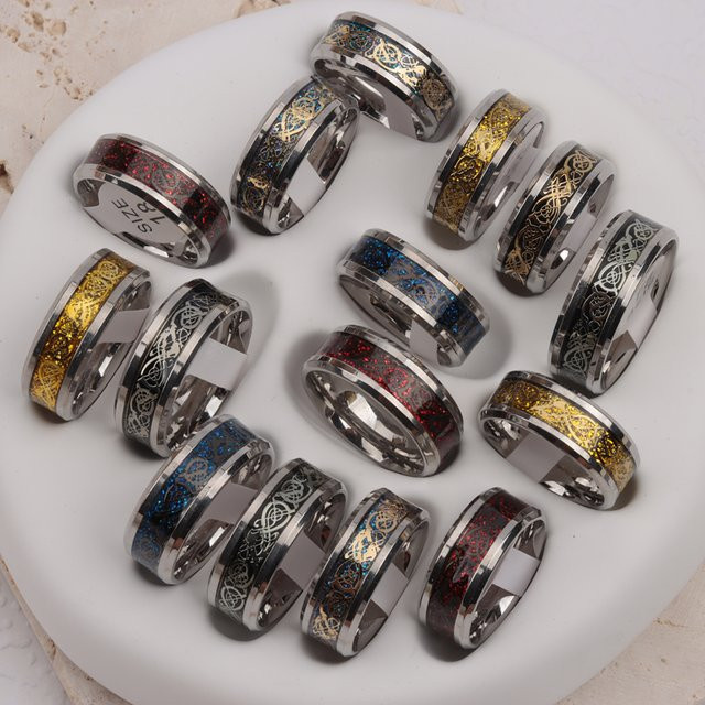 EKUSTYEE Ring Edelstahl, Silber, Herren - Bild 1