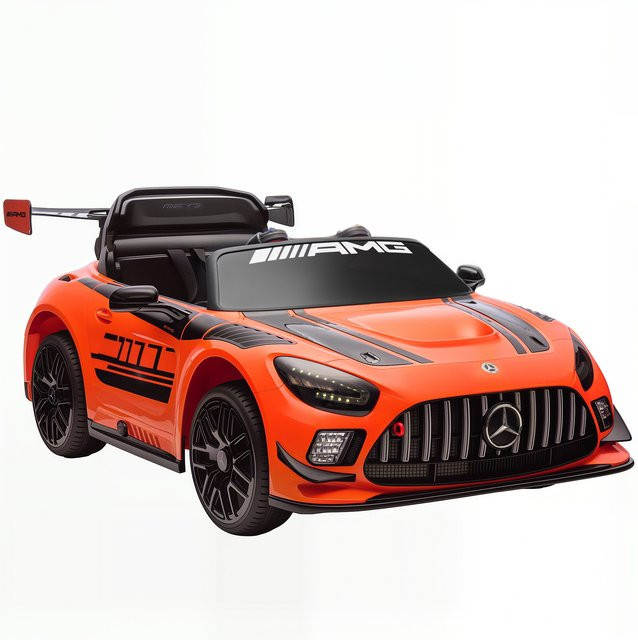 Aosom AIYAPLAY Mercedes-AMG GT3 Elektroauto für Kinder in Orange mit 12V, 2 Motoren und Fernbedienung - Bild 1