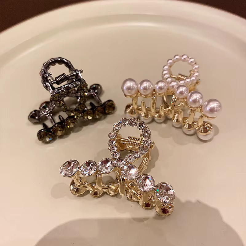 HIYAYZ Haar-Clip, Perle, Strass, Damen - Bild 3