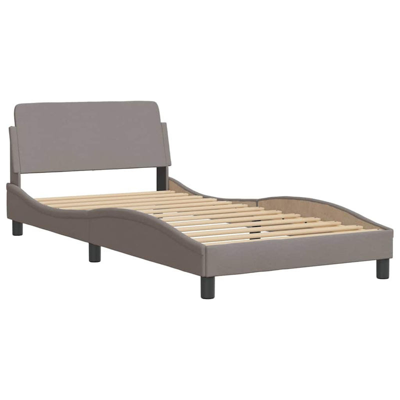 vidaXL Bettgestell Dover in Taupe aus Stoff und Holzwerkstoff, B/T/H: 105 x 105 x 200 cm - Bild 3