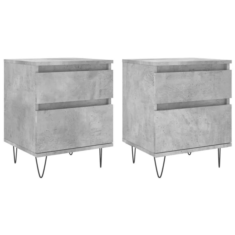 Vidaxl Nachttische im Industrial Design, 2er-Set, Grau, B/T/H: 40 x 35 x 50 cm - Bild 3