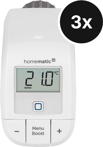 Homematic IP Heizkörperthermostat Basic 3er-Set in Weiß mit App- und Sprachsteuerung sowie Fenster-Offen-Erkennung - Bild 1