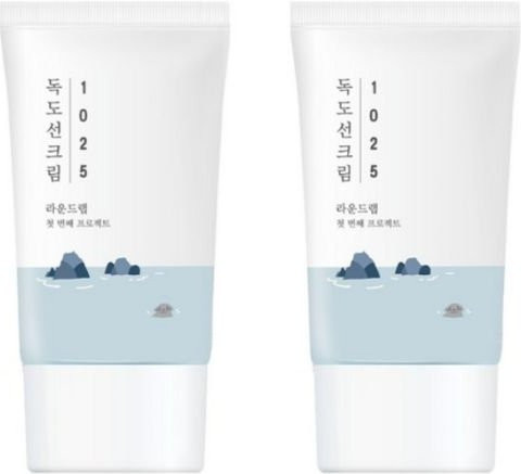 ROUND LAB 1025 Dokdo Sonnencreme LSF 50+, 2x 50 ml, mit Hyaluronsäure, Empfindliche Haut - Bild 1