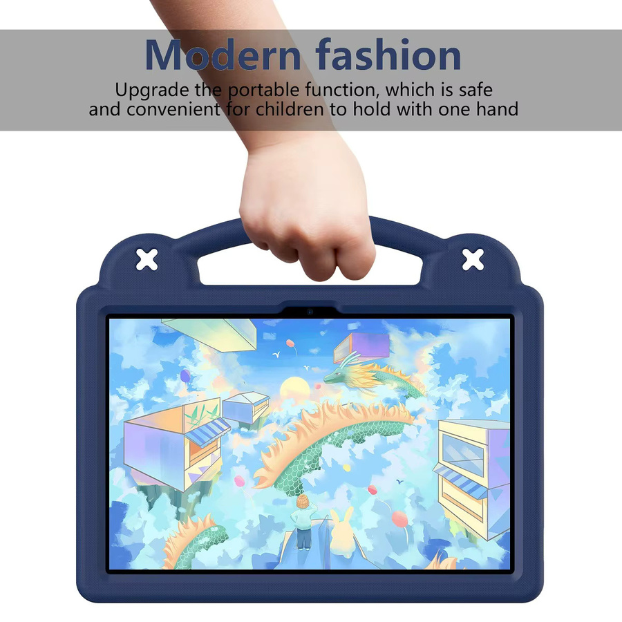 Kinder EVA Standhülle für TCL Tab NxtPaper 11, Tab10 Gen2, Tab 8 (2. Gen) und NXTpaper 5G in Blau mit Griffhalter - Bild 6