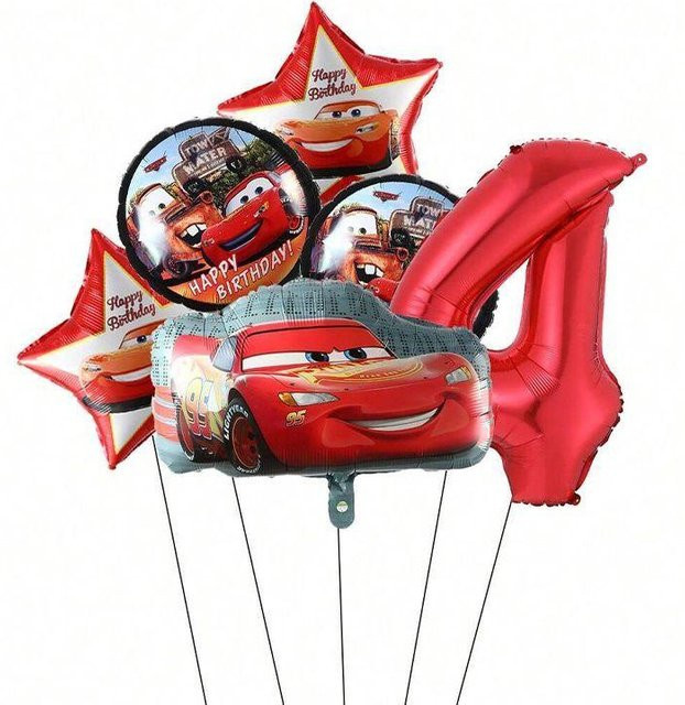 Molia Aluminium-Folienballon Set mit Rennauto-Motiv für Kindergeburtstags-Dekorationen - Bild 1
