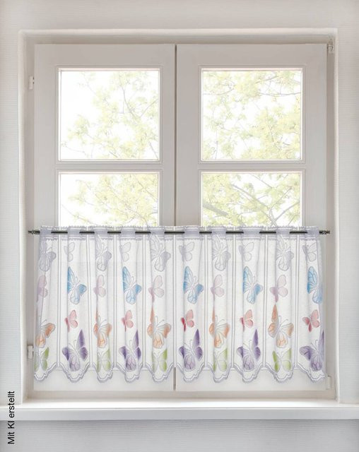 POCOline Scheibengardine Schmetterling bunt, B/H: 145 x 45 cm - Bild 1