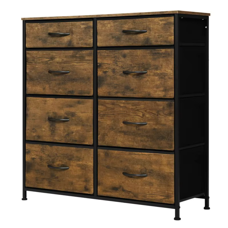WOLTU Sideboard als Kleiderschrank und Schubladenschrank mit 8 Stoffschubladen in Vintage Brown für Wohnzimmer, Schlafzimmer oder Flur - Bild 5