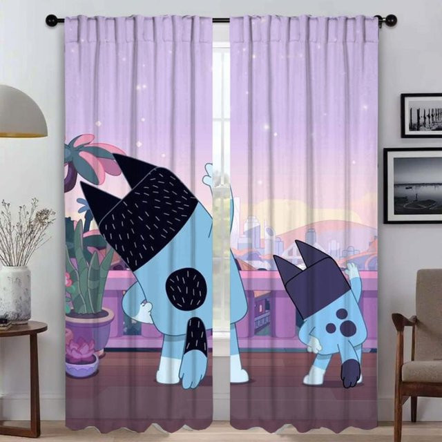 B-BlueyS Shades Küchenvorhänge Set mit Halloween-Motiv, 2 Stück, halbtransparent, Mehrfarbig, Breite: 50 cm, Höhe: 70 cm - Bild 1