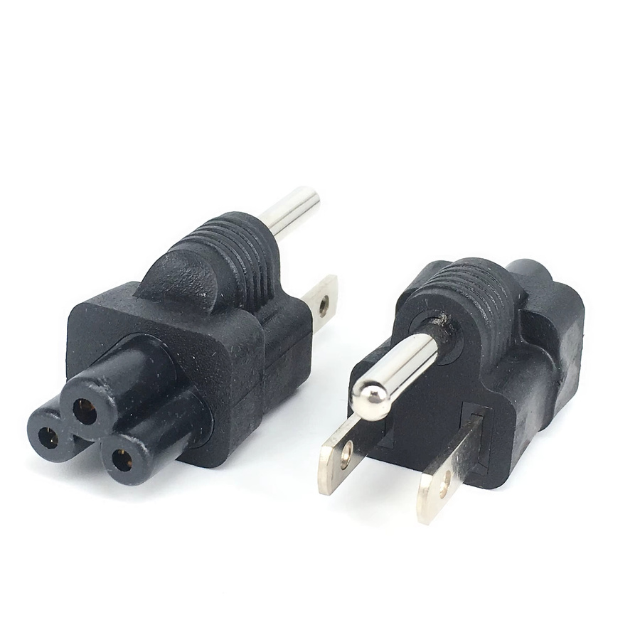 Bolantedz IEC C5 auf NEMA 5-15P Steckeradapter für USA AC Stromkabel in Schwarz - Bild 2
