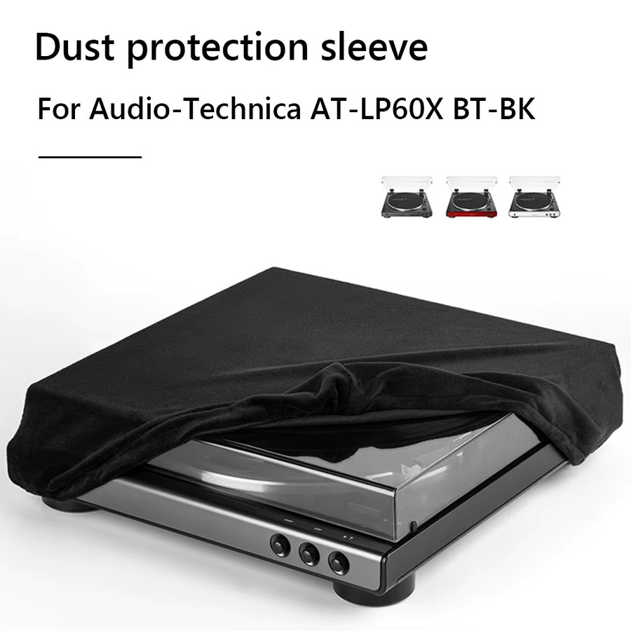 Audio-Technica Drehscheiben-Staubschutzhülle für AT-LP60XBT in Schwarz, faltbare Spandex-Schutzhülle mit elastischem Band - Bild 4