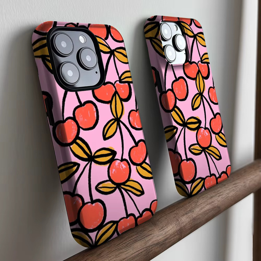 CaseLumi Matte Bumper Schutzhülle für iPhone 13 bis 17 Pro Max mit MagSafe Kompatibilität in C-Cherry Pop - Bild 3