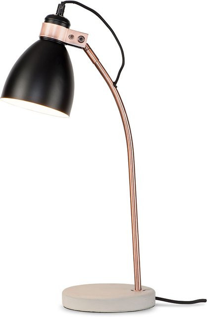 It's about RoMi Denver T Tischleuchte in Schwarz im Industrial Design aus Metall und Beton mit E27 Fassung - Bild 1
