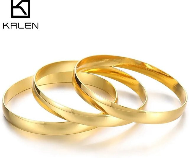 KALEN Armreifen Edelstahl, Gold, Damen, 8mm - Bild 1