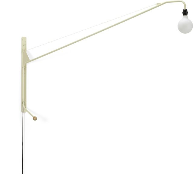 Vitra Potence Wandleuchte aus Stahl und Eichenholz in Weiß mit dimmbarer Leuchtmittel - Bild 1