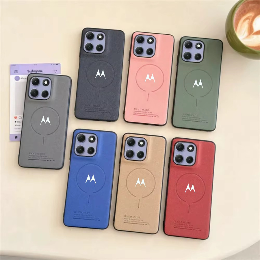 Magnetische Business Hülle aus gewebtem Material für Motorola Moto Edge 70 Ultra, Fusion+, 60 Pro, 50 Neo, G87, G77, G67, G66 in Schwarz - Bild 3