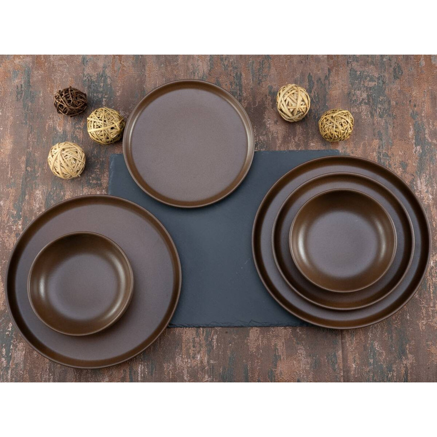 CreaTable Tafelservice Uno aus Steinzeug in Braun, 12-teilig - Bild 4
