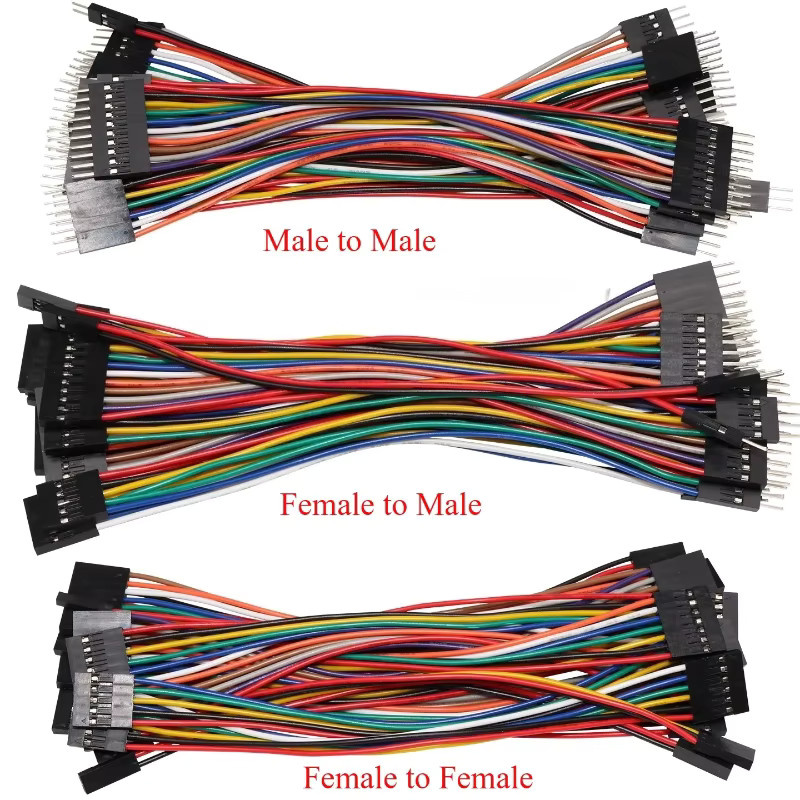 E-SIMPO Jumper-Kabel Set mit 10 Stück Stecker-Buchse-Verbindungskabel für PCB und Breadboard, 26AWG, Mehrfarbig - Bild 2