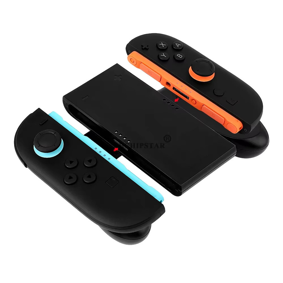 MBCHIPSTAR Joy-con Lade Grip Halterung für Nintendo Switch, Tragbarer Controller Grip mit Dual-Ladefunktion, Schwarz - Bild 2