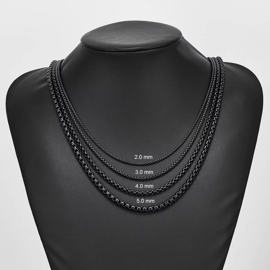 HIYEE Panzerkette Edelstahl, Schwarz, Unisex - Bild 2