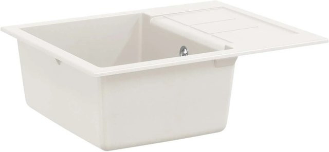 vidaXL Waschbecken aus Granitkomposit in Weiß, Aufsatzwaschbecken B: 62 cm, T: 50 cm - Bild 1