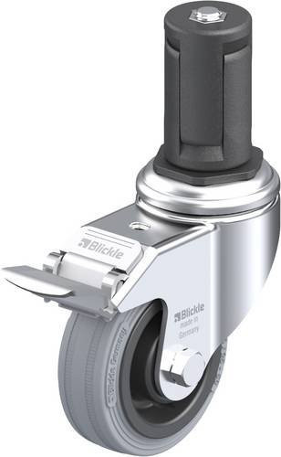 Blickle Lenkrolle LKRA-VPA 80K-11-FI-ER15 mit Feststeller in Grau und Schwarz, Rad-Durchmesser: 80 mm, Tragfähigkeit: 80 kg - Bild 1