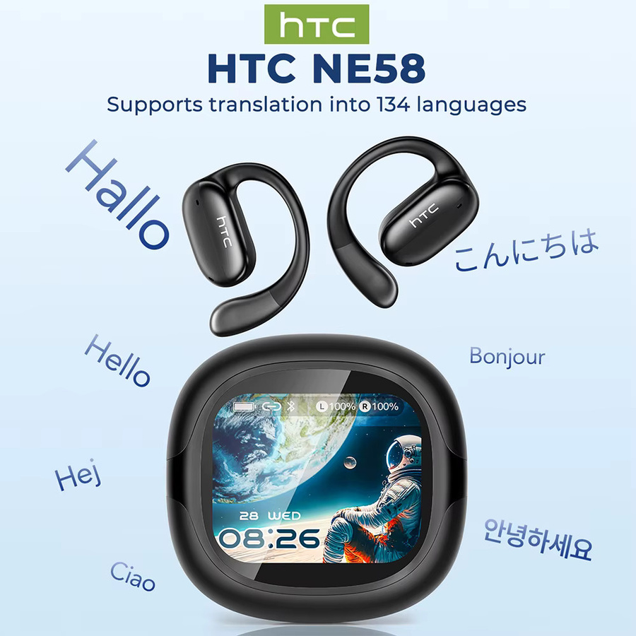 HTC NE58 Bluetooth Open-Ear Headset mit Surround Sound Hi-Fi Stereo in Schwarz - Bild 2