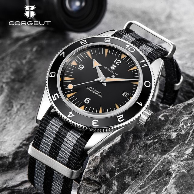 Corgeut Armbanduhr, Automatik, Edelstahl, 41 mm, Blau, Herren - Bild 1
