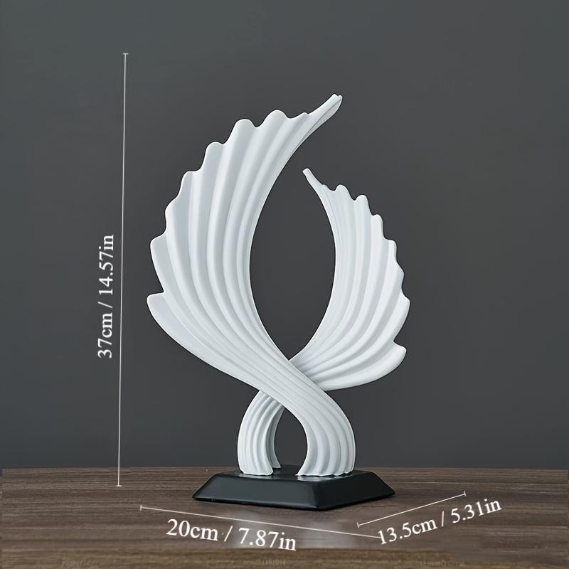 Minimalistisches Flügel-Ornament aus Kunstharz von Household supplies MH als abstrakte Tischdekoration für Wohnzimmer und Schlafzimmer - Bild 2