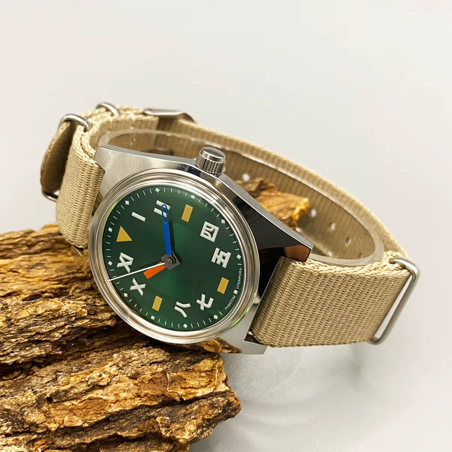 HEIMDALLR Armbanduhr, Handaufzug, Edelstahl, 36 mm, Herren, Grün - Bild 3
