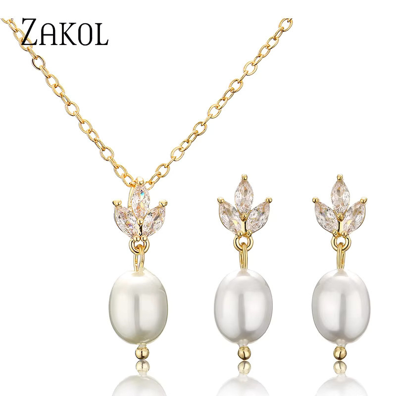 ZAKOL Schmuck-Set, Ohrringe & Halskette, Zirkonia, Perle, Damen - Bild 4