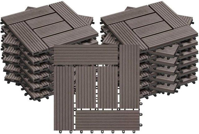 WOLTU 22er-Set WPC Terrassenfliesen Bodenbelag für Deine Terrasse in Coffee - Bild 1