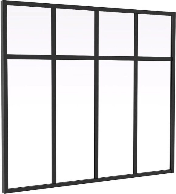 Mavora Glaswand Schwarz im Industrial Design aus Aluminium und Glas Breite: 120 cm - Bild 1