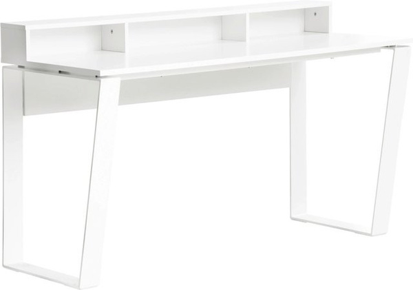 Mömax Gamingtisch Check in Weiß, moderner Schreibtisch für Home Office und Gaming, B/T/H: 140 x 60 x 76 cm