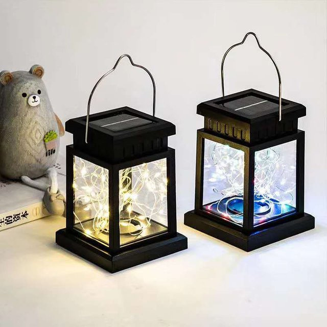 DOUWENXI Solar Retro Palace Laterne Schwarz mit Warmweißem Licht für Garten und Außenbereich - Bild 1
