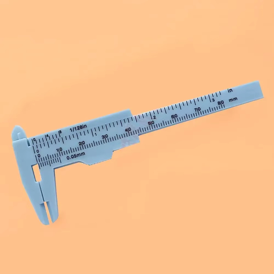 Vvocci Kunststoff-Messlineal für Tattoo und Augenbrauen, Tragbares Vernier-Mikroblading-Lineal für Permanent Make-up in Blau und Multicolour, 80 mm - Bild 5