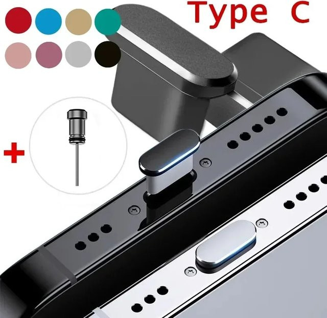 Staubschutzset für USB Typ-C und 3,5mm Kopfhöreranschluss für Samsung, Huawei, Xiaomi und Apple Geräte - Bild 1