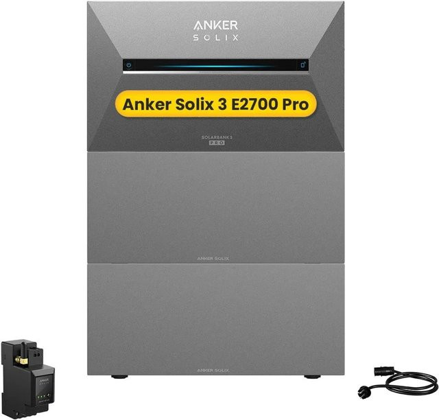 Anker SOLIX Solarbank 3 E2700 Pro Set in Grau mit 2x Zusatzakku und Smart Meter, 8064Wh, 3600W, für dynamische Tarife - Bild 1
